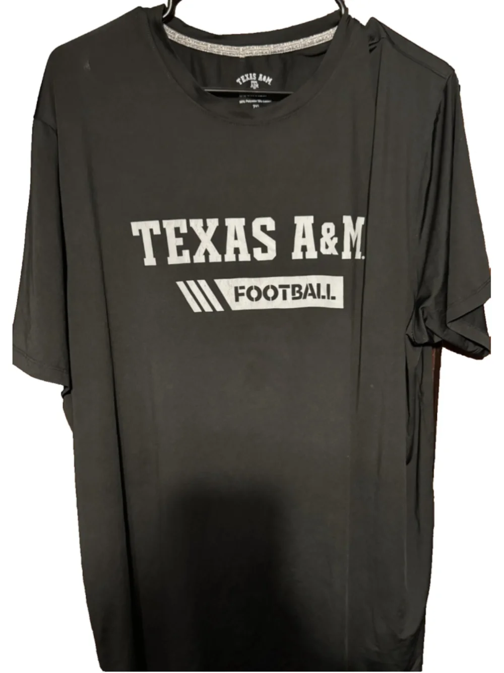Texas A&M Aggies Football T-Shirt Black Logo Men's Size XXL